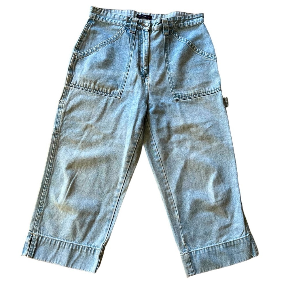 BILL BLASS Vintage 80s Capri High Waist Wide Leg Carpenter Jeans Women’s…​​​​​